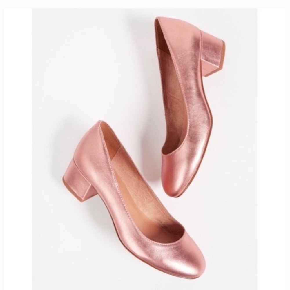 Madewell The Ella Pumps Metallic Block Heels